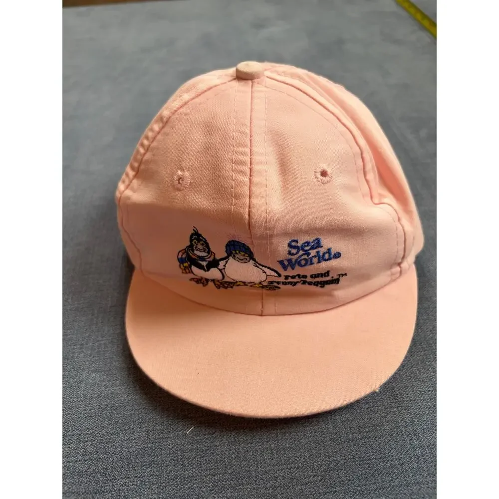 Vintage Sea World Elastic Back Cap Hat 1980s Kiddies Children's Size